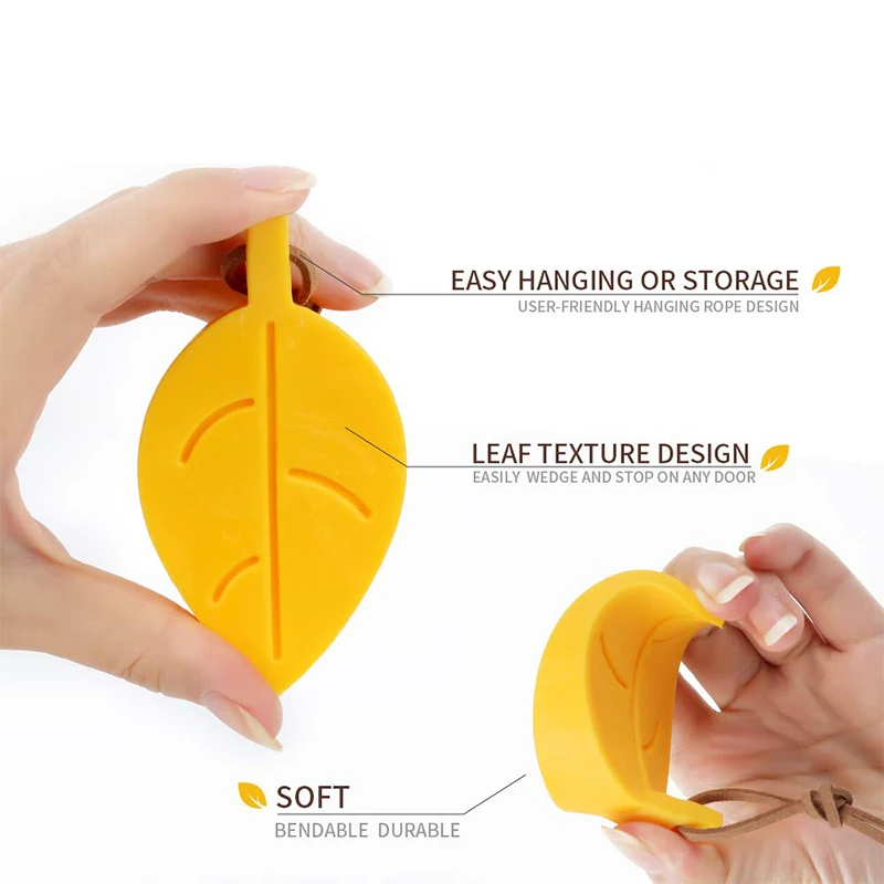 Children's 4-Color Cartoon Leaf Door Stopper Anti-Clip Hand Device Safety Supplies Infant Safety Door Card Silicone Stop Silicone Door Stopper Door Stopper Bumpers Door Stopper Door Finger Pinch Guards