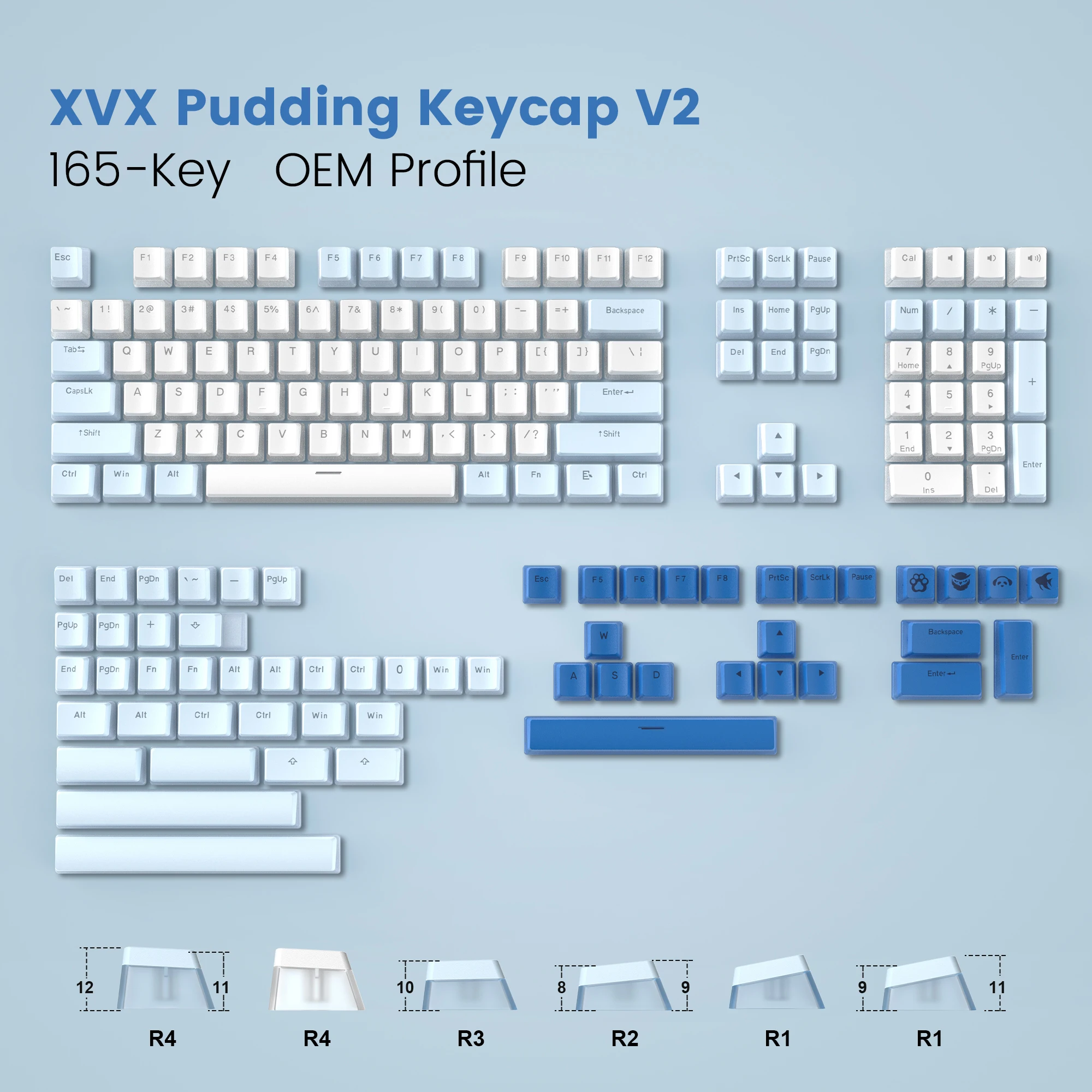 Personalizado Pudim Pbt Keycaps 165 Teclas Oem Perfil Duplo Tiro Backlit Keycaps Brilho Através de Cherry Gateron mx Switch Keyboard