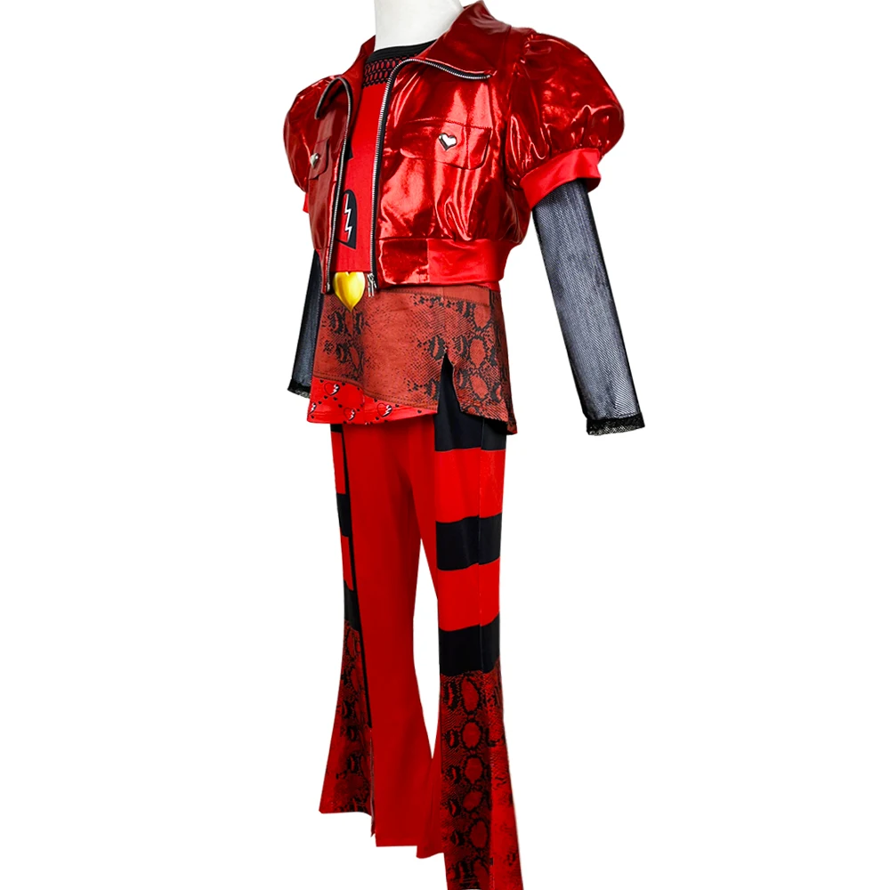 Girl Halloween role-playing clothing 4-12 year old children girl makeup dance red movie same dress set wig 2025