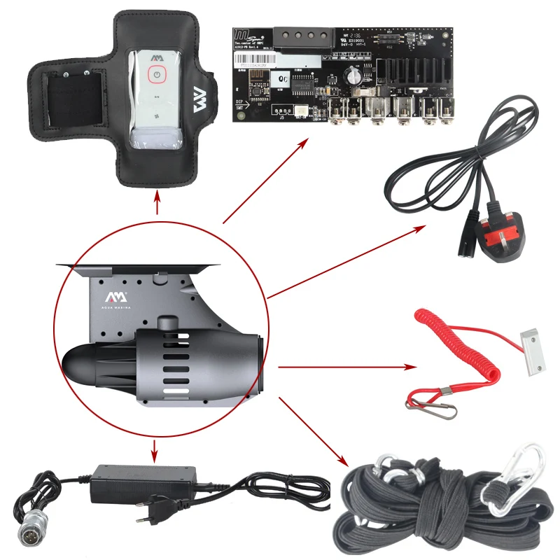 Accessorio Servizio Post Vendita Scheda Madre Aqua Marina Power Fin Telecomando Braccio Cintura Caricabatterie Spina Fasciatura Corda Interruttore Mag