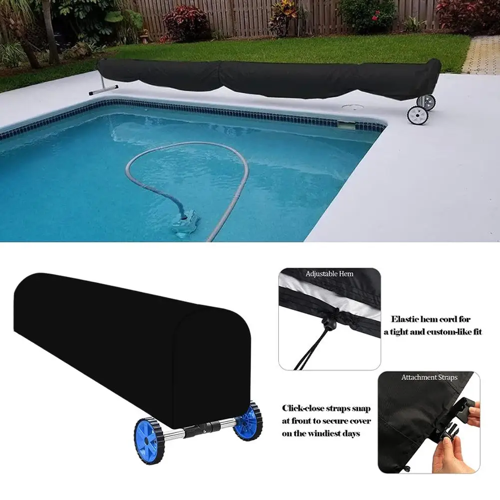 

Swimming Pool Reel Cover Oxford Cloth Anti Uv Waterproof Blanket Dustproof Pool Reel Roller Covers Scroll Pool Solar I6h4