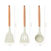 Wooden Handle Silica Gel Spatula High Temperature Pot Spatula Home Cooking Spoon Frying Spatula Silica Gel Kitchen Tools 5
