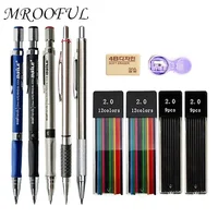 2.0 mm Mechanical Pencils Set 2B Automatic Student Pencils Color/Black Lead Refills Art Sketch School Supplies Kawaii Stationery 1