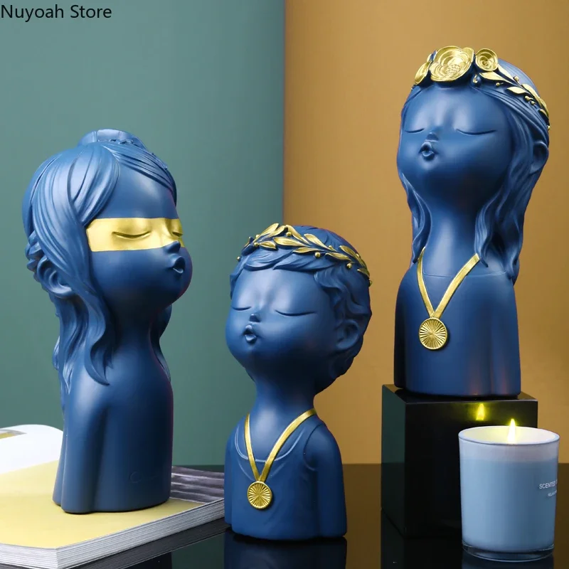 

Nordic Creative Cute Girl Decoration Art Champion Figure Statue Modern Living Room Crafts Room Home Decoration Accessories