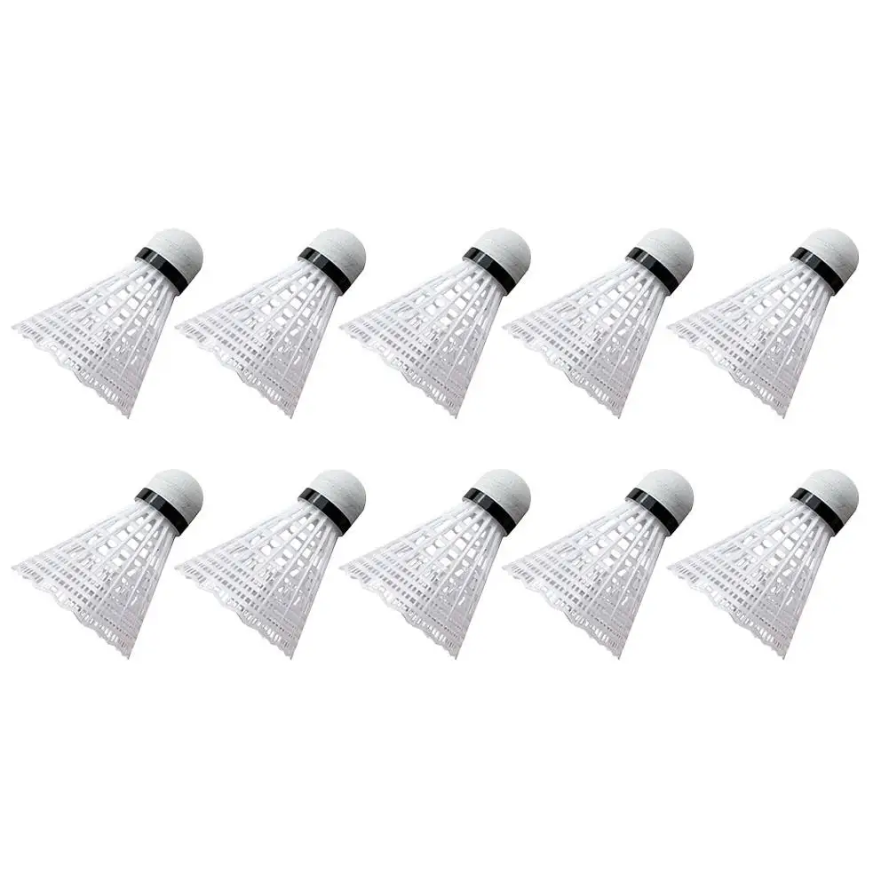 10pcs Nylon Badminton Shuttlecocks Great Stability Sports Badminton Training Durability Balls Outdoor Plastic Indoor Lightw K7z1