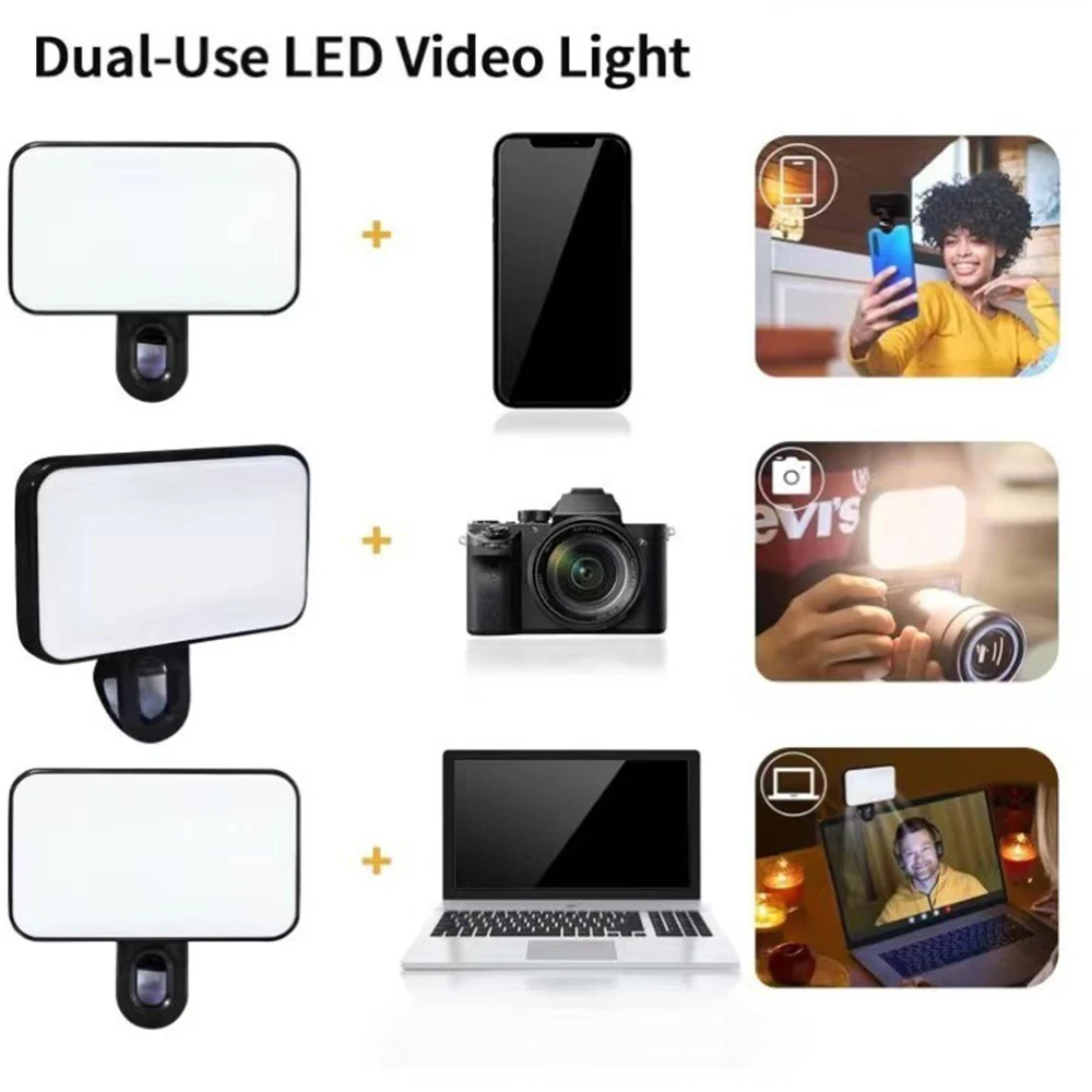 Selfie fill light portable mini selfie rechargeable mobile phone computer video conference live stream clip 3 modes