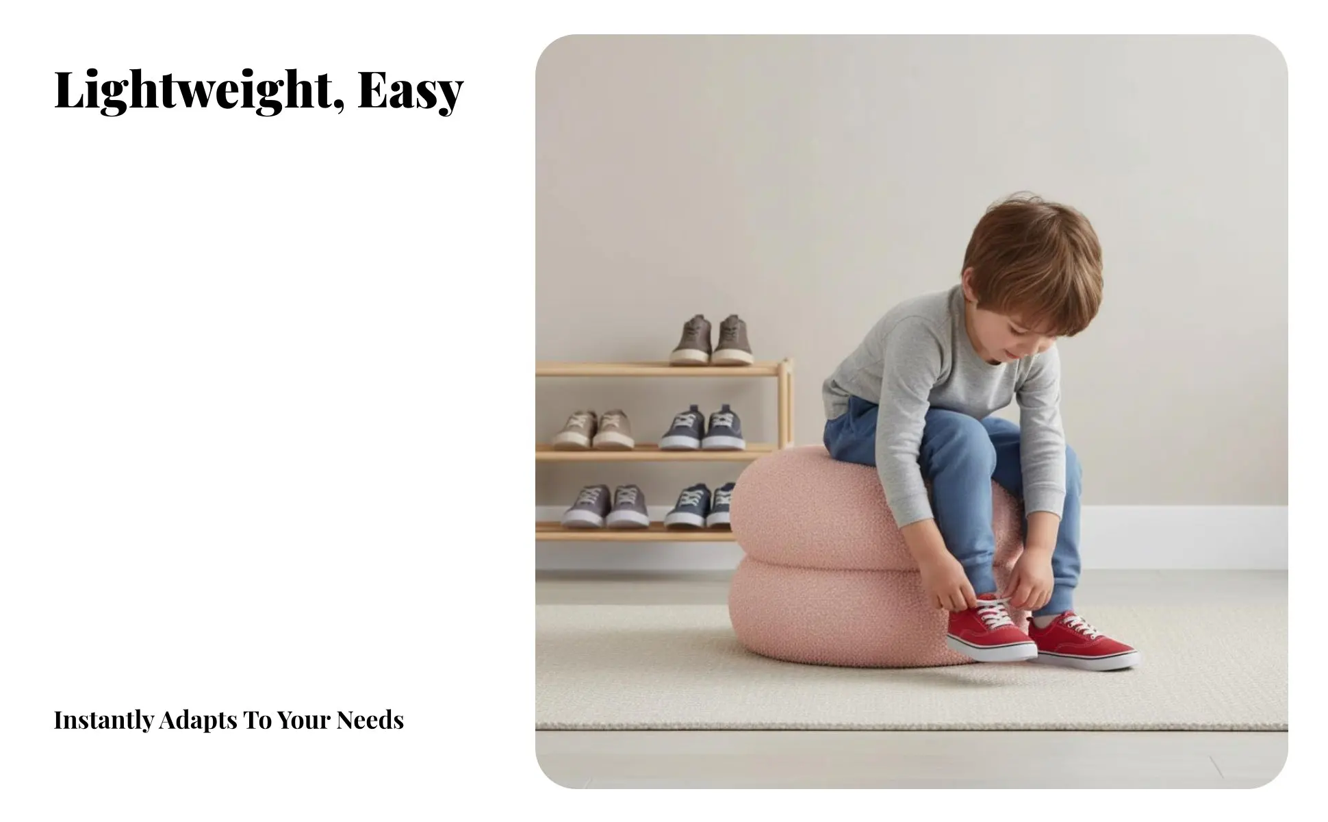 Cushy Macaron Pouf Soft Texture Low Stool Versatile Minimalist Design for Families, Adults, Bedroom