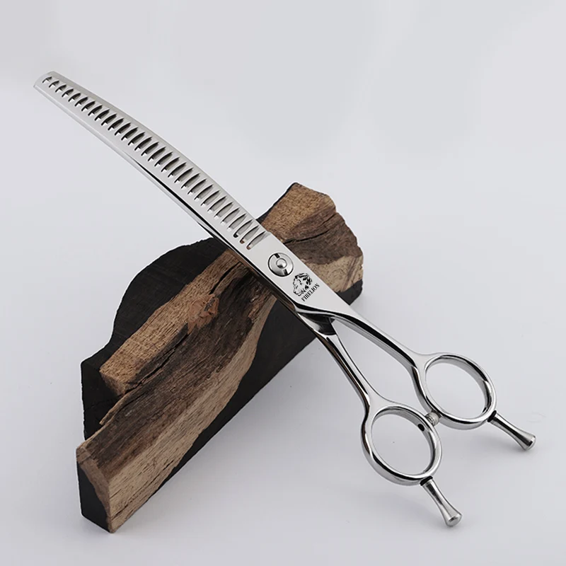 Dog Grooming Scissors 6.5/7.0/7.5 Inch Professional 440C Steel for Dogs Face Body Curved Thinning