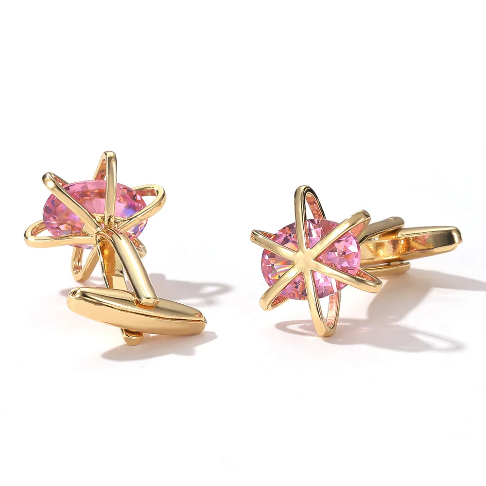 

French Cufflinks Luxury Purple Zircon Men and Women's High-end Business Banquet Shirts Buttons Men's Wedding Accessories Gifts