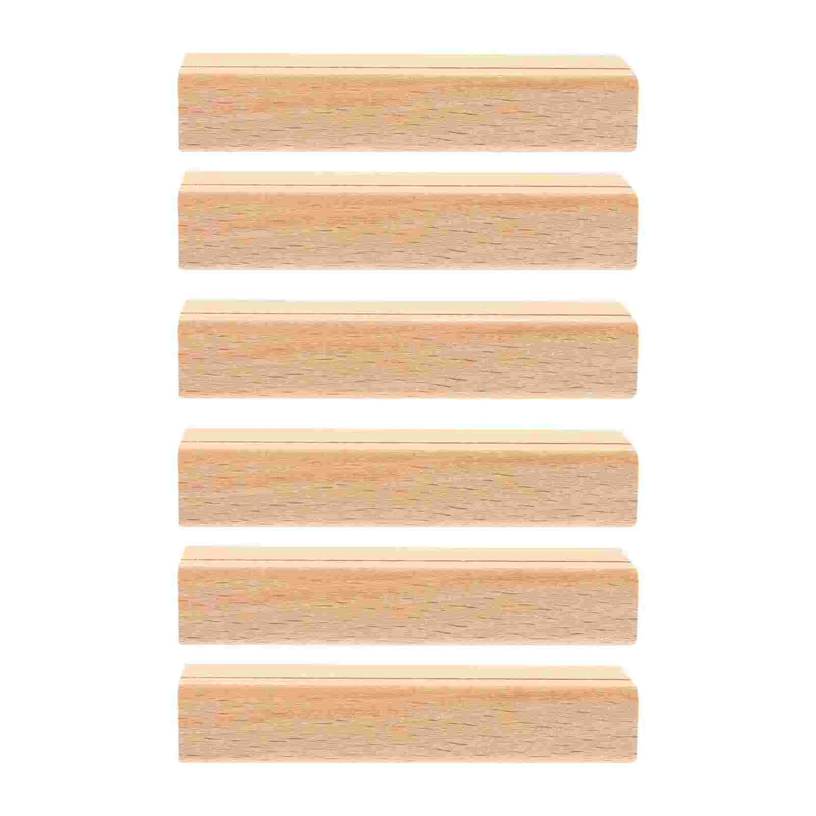

6 Pcs Display Shelves Desk Calendar Base Place Card Holders Wooden Cards Stand Postcard Office