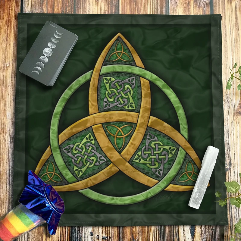 

New Tarot Tablecloth Celtic Trinity Knots Altar Cloth Witchcraft Pagan Spiritual Pendulum Divination Astrology Oracle Card Pad