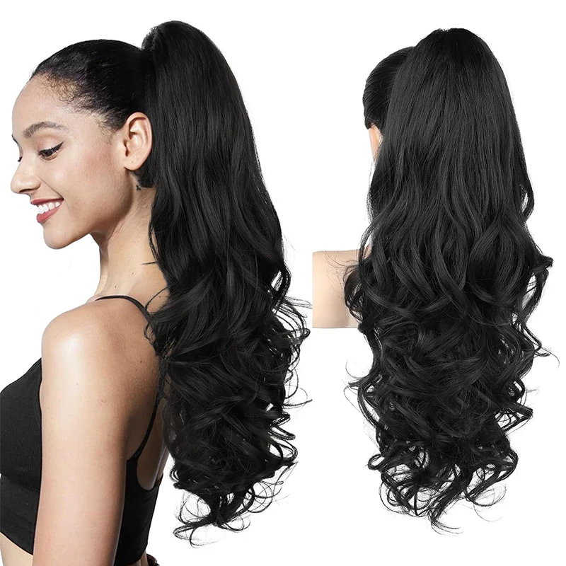 S-noilite Clip-In Ponytail Hair Extension - Synthetic Curly/Wavy/Straight - One Piece Clip