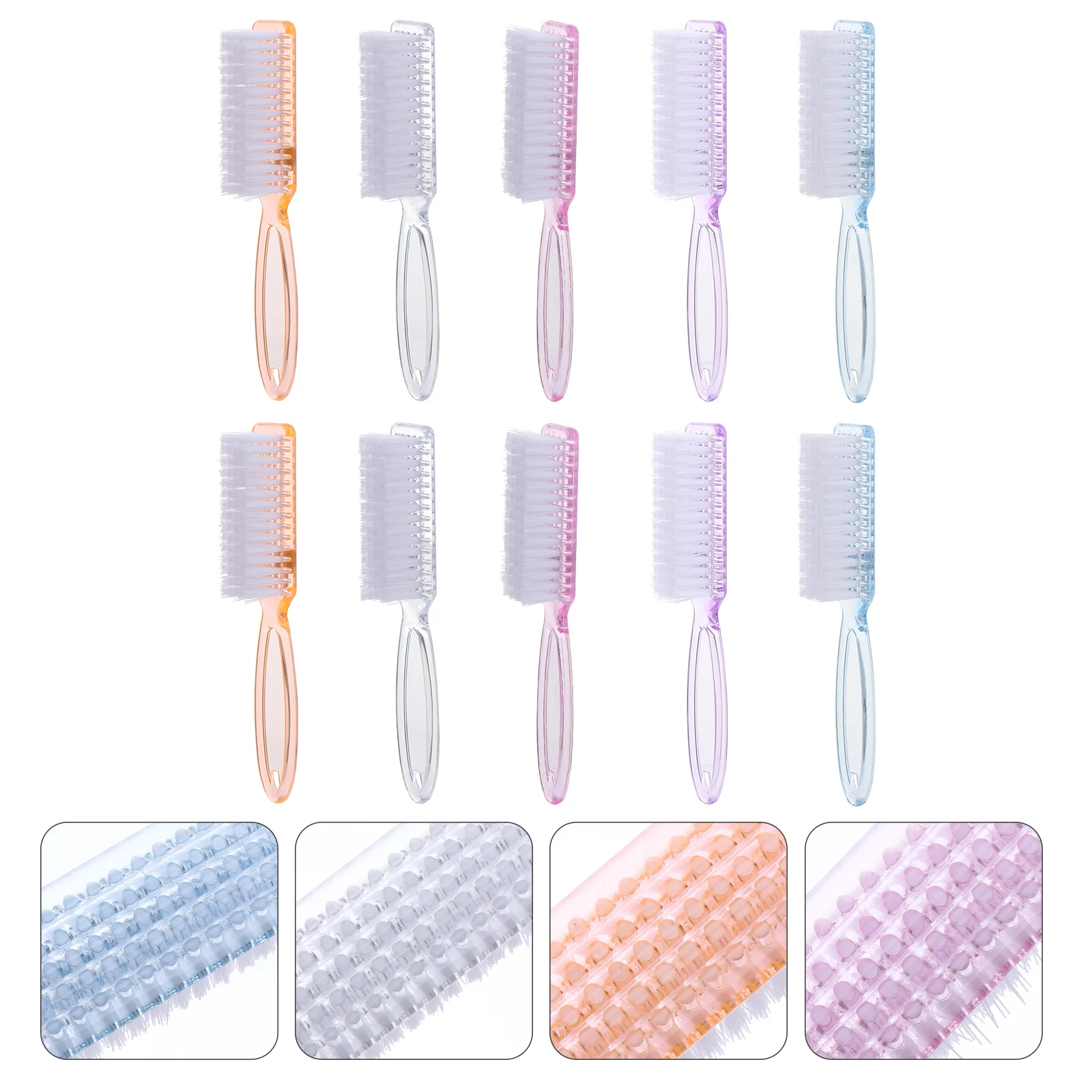

10 Pcs Nail Kit Long Handle Brush Toe Cleaning Scrub Scrubbing Fingernail Cleaner with