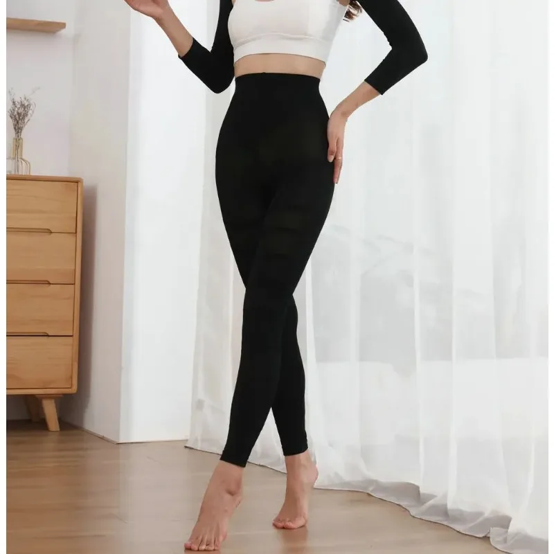 3XL Large Size High Waist Slimming Leggings Women Seamless Pressure PantsElastic Thin Leg Tight Abdominal Compression