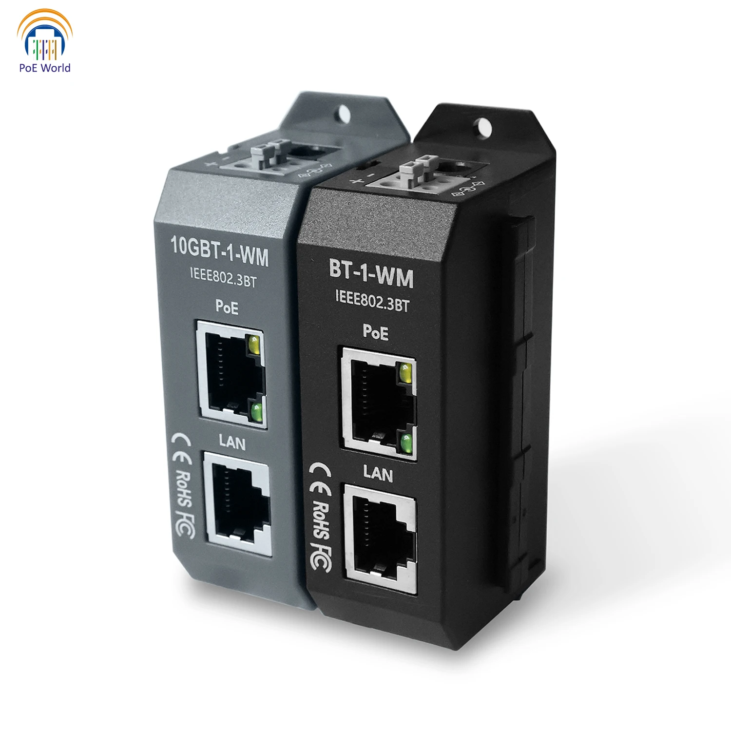 2.5G 10G Data Rate Active PoE++ Injector 90W Output DIN Rail Mounting ...