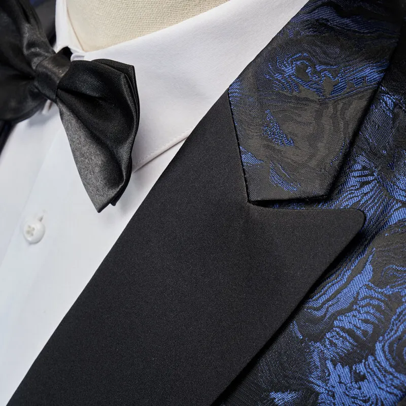Men Wedding Party Dress 3 Piece Jacket Pant Vest Black Red Gray Fashion Male Business Social Dance Tailcoat Suits