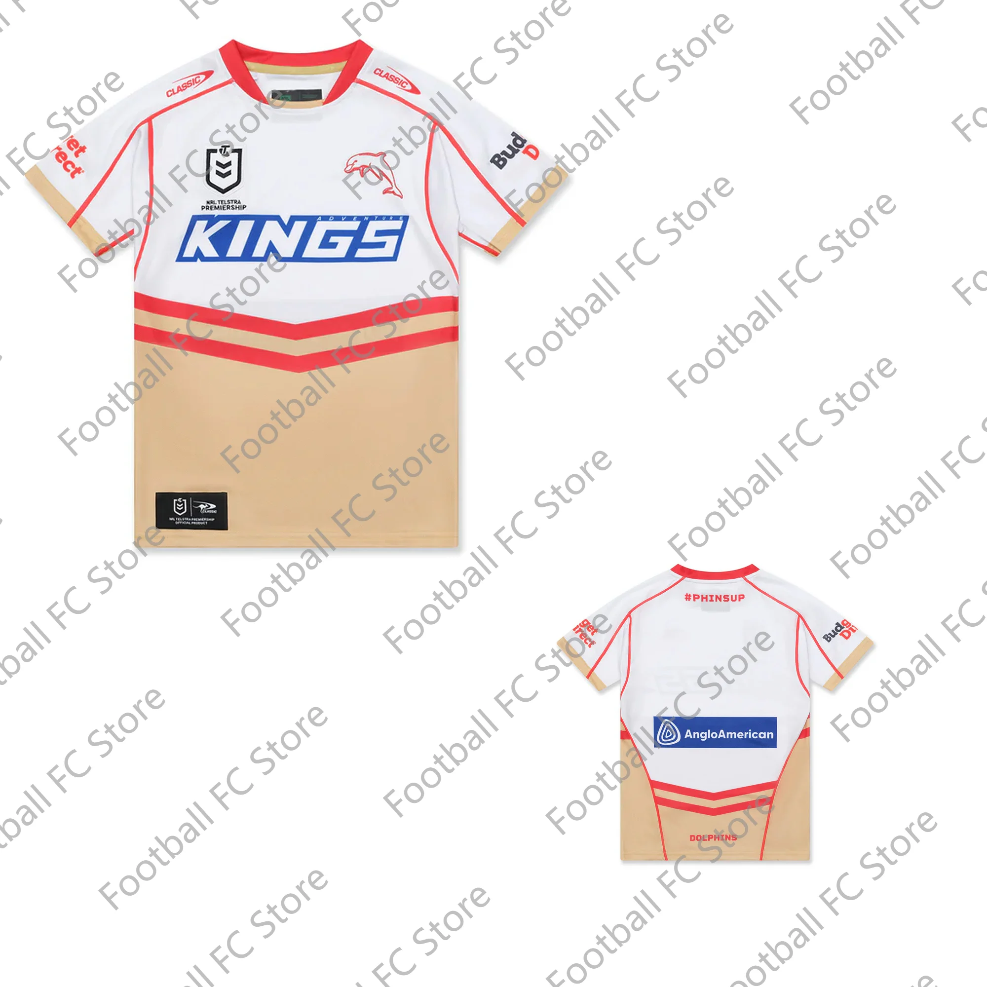 2025 New Arrival Summer Australian NRL Dolphins Alternate Jersey Rugly T-shirt Training Tee Clothing Uniform for Adult&Kids Tops 3