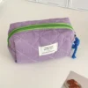 1pc Vintage Plaid Cotton Cosmetic Bag Casual Style Lightweight with Random Print Design  Portable Travel Organizer Pouch 4