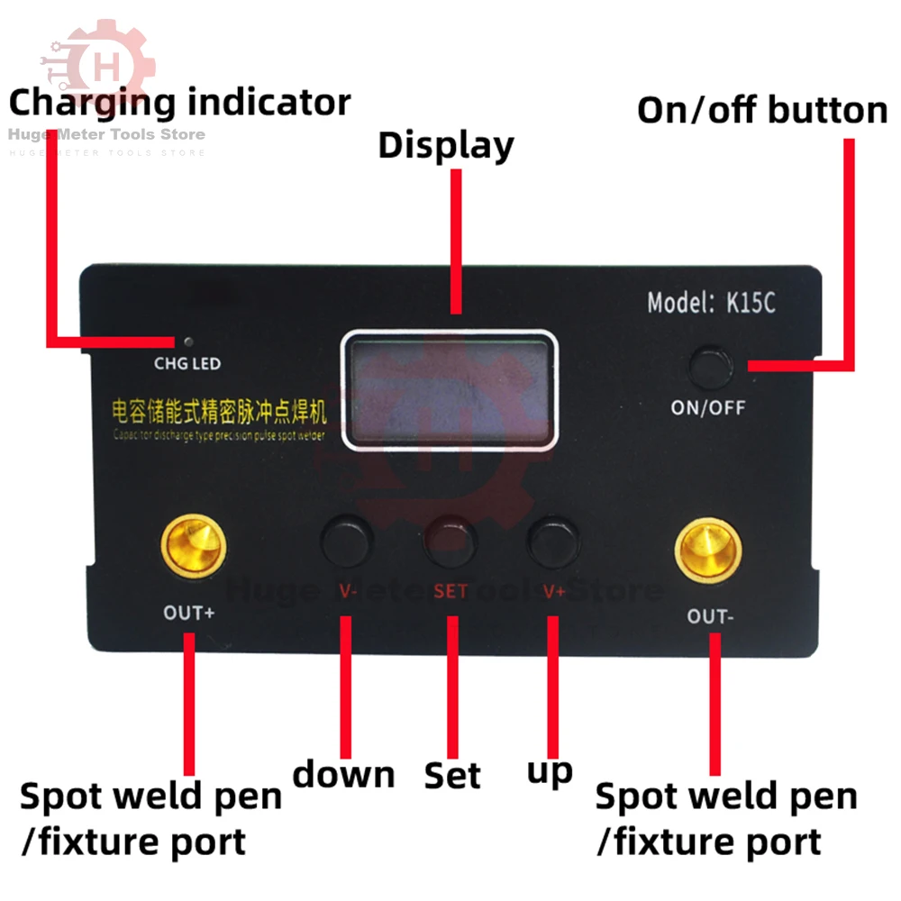 K15 Portable Double Pulse Spot Welding Machine 0.1-0.15mm Nickel Belt 18650 Battery Super Farad Capacitor Spot Welder Tools 2