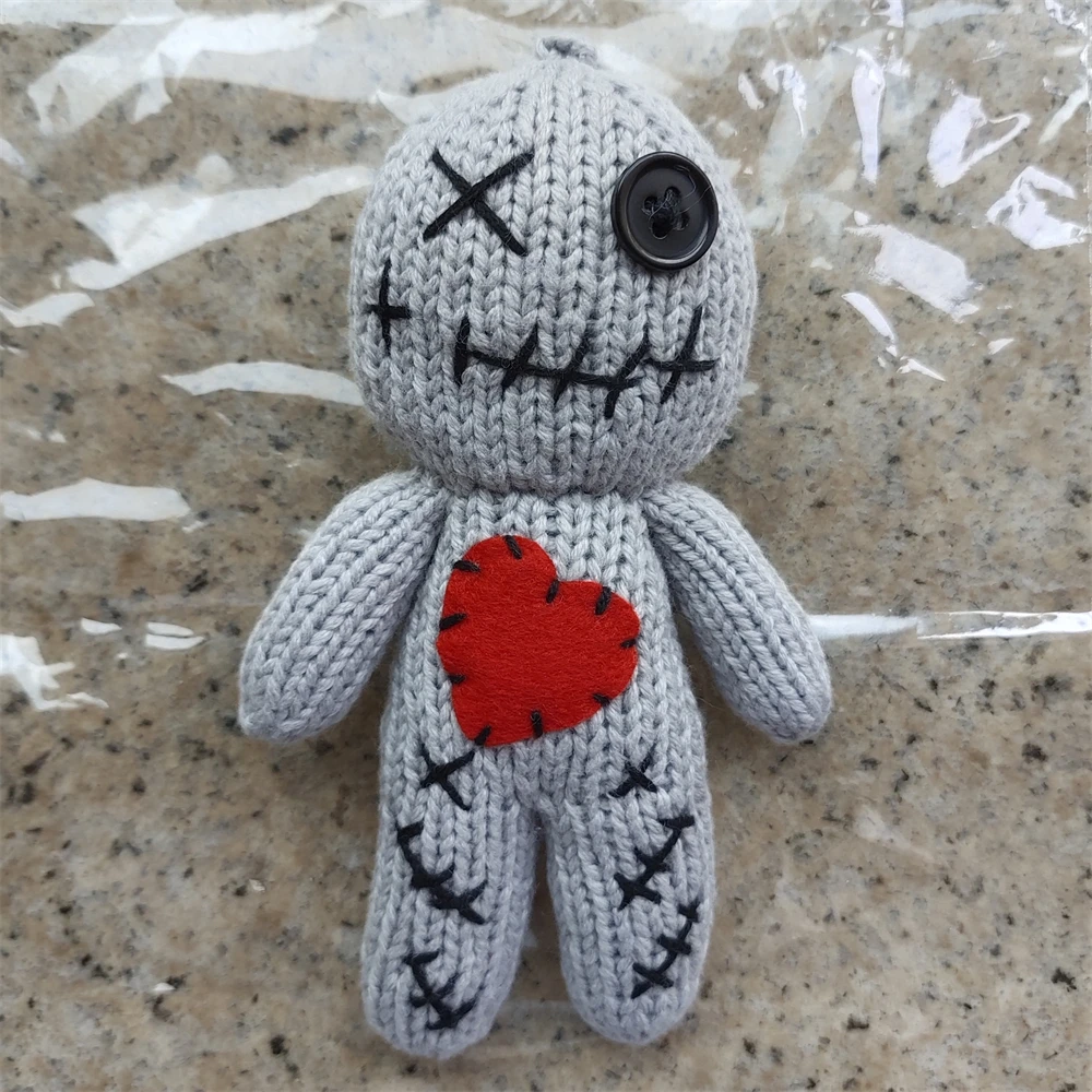 Voodoo Doll Keychain Halloween Party Dress Up Prop Ghost Doll Soft Revenge Knitting Witchcraft Trick Accessory plush toy plush doll