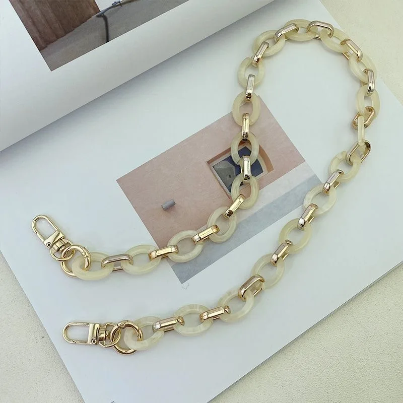 

New acrylic chain women's bag accessories metal bag with wrap chain color chain bag with chain buckle