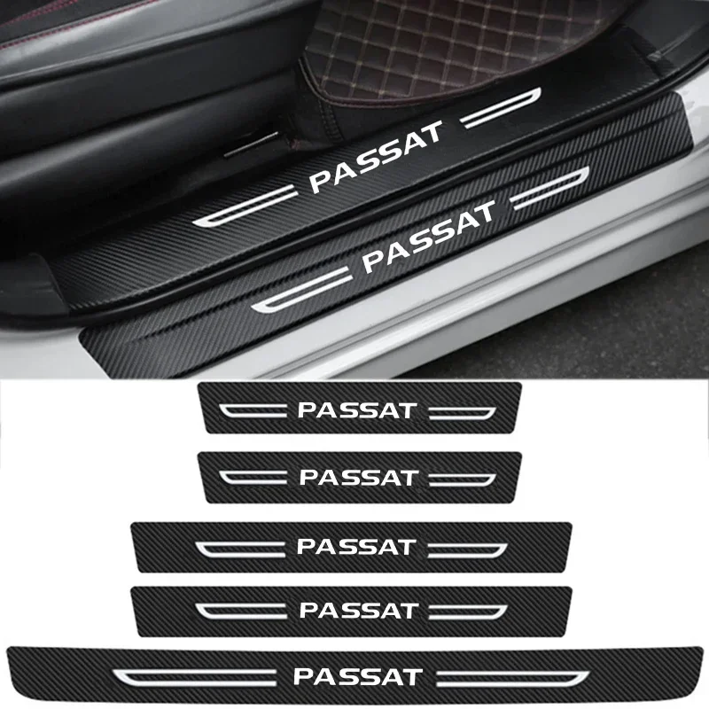 

Car Decals for PASSAT Logo Door Threshold Protective Anti Scratch Stickers Trunk Doorsill Bumper Strips Tape Decor