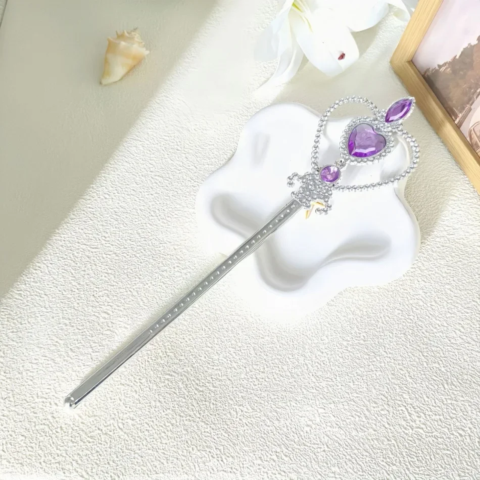 الأميرة إلسا عصا سحرية طفل الجنية عصا المجمدة الكرتون الاطفال الوردي الأزرق الأرجواني الخوخ القلب الجنية عصا الأطفال تلعب الدعائم