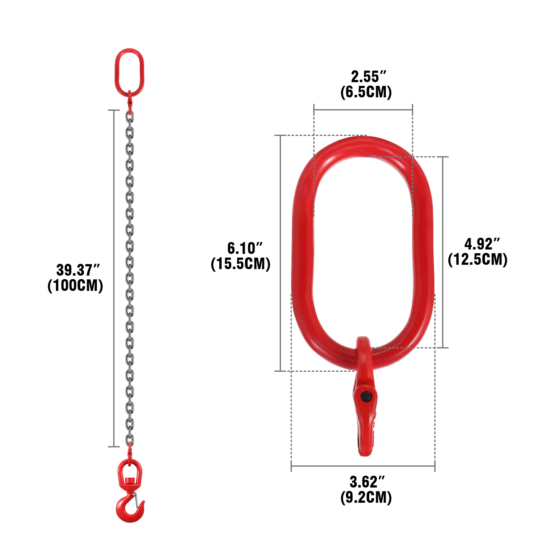 Amonstar 2000kg 1m / 2m Chain Sling for Engine Hoist Single Leg Chain Lifting Sling
