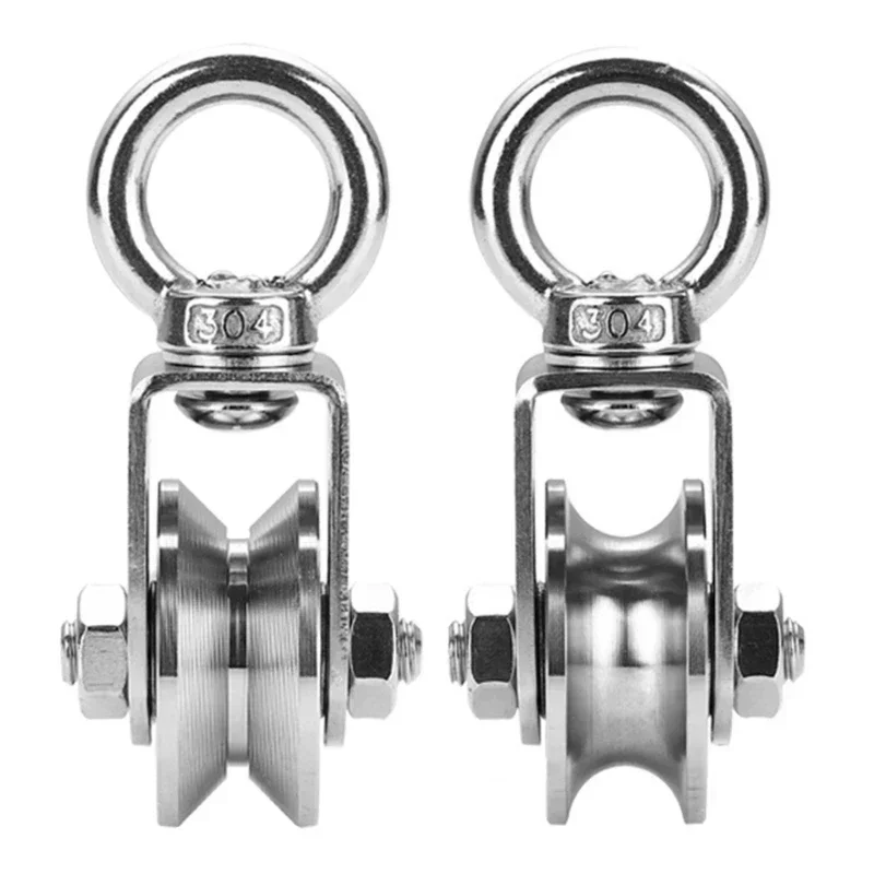 

Shipping Swivel Pulleys Durability Pulley Duplex Excellent Wheel Stainless 304 Silent Reliable Bearing Swivel Roller Drop Steel