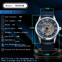 LONGLUX automatic watch rome wholesale mechanical wristwatches waterproof hollow leather mens watch men gift 5