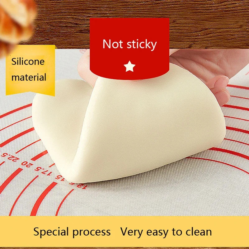 Non-Stick Silicone Baking Mat with Graduated Scale Dough Rolling Mat Pizza Dough Maker Kitchen Cooking Grill Gadgets Bakeware