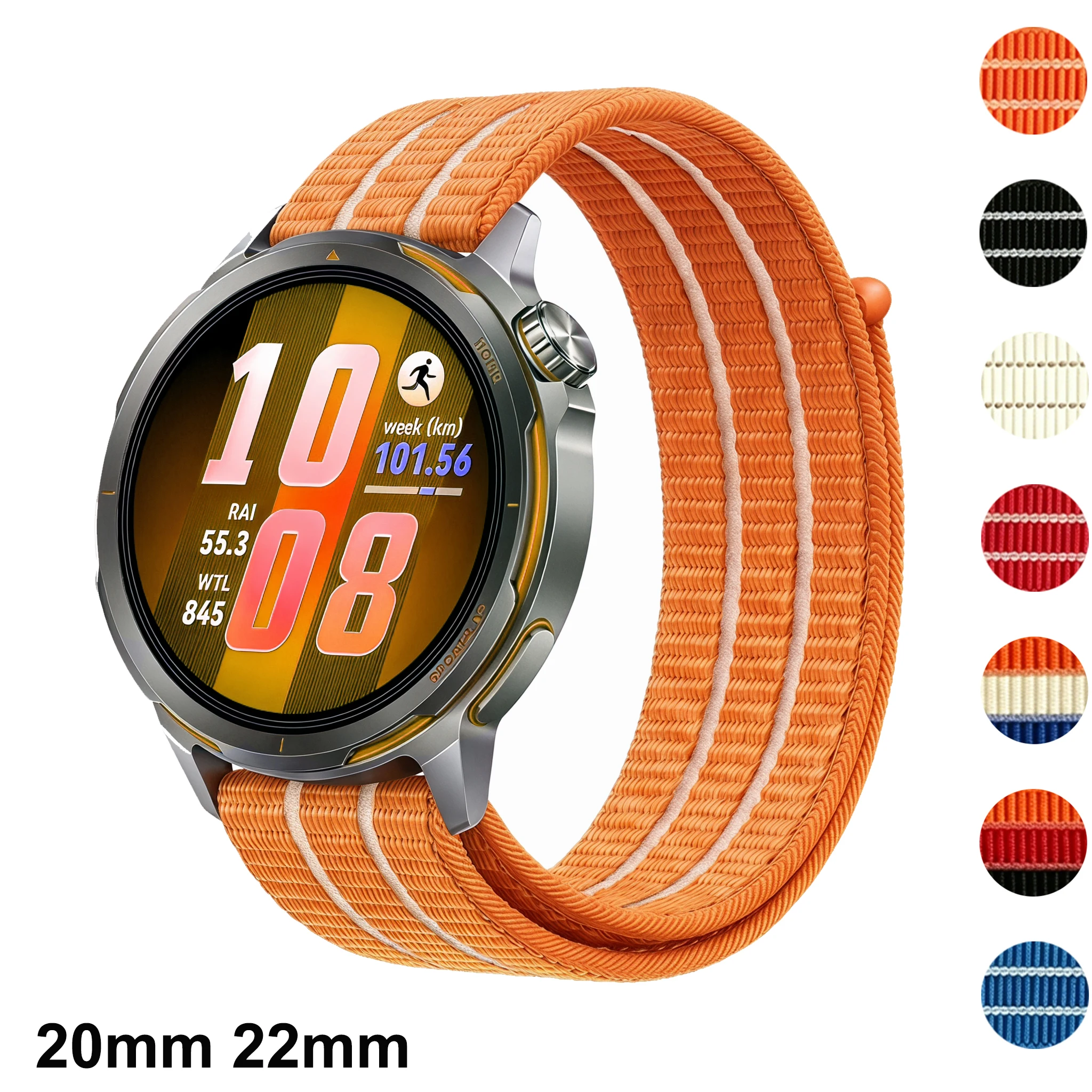Versatile Nylon Sport Watch Strap Bracelet in 20mm/22mm