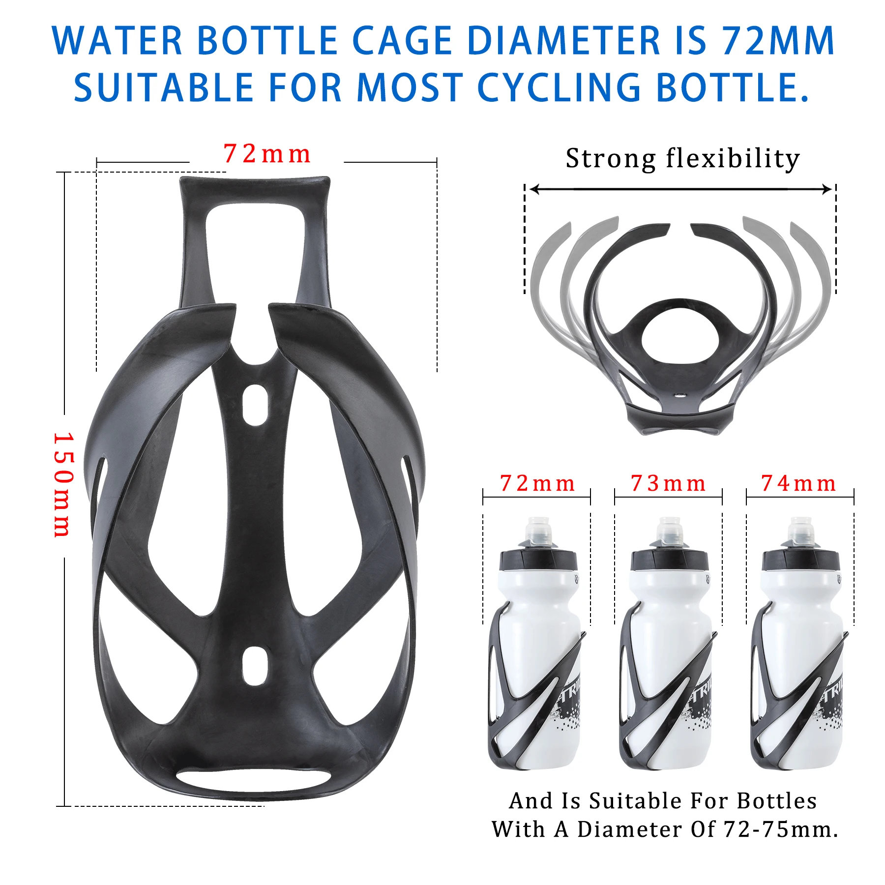 Outdoor Sport Plastic Bike Water Bottle Holder Cage Accessories Strong Toughness