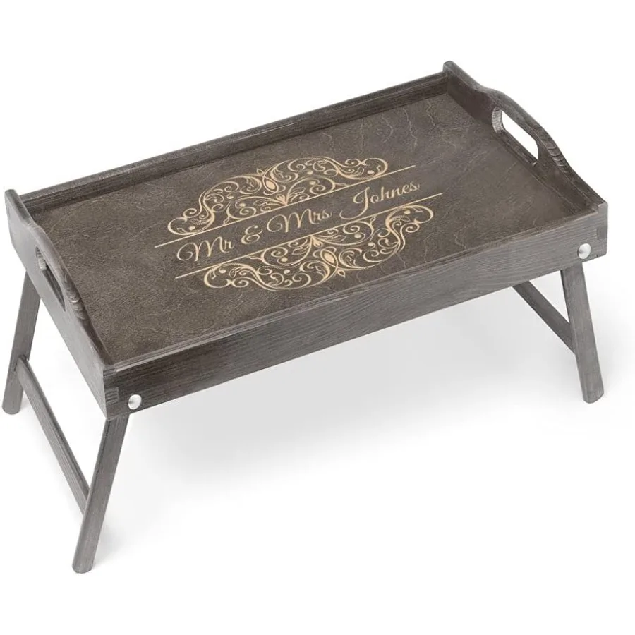 Personalized Couples Bed Tray Engraved Serving Tray