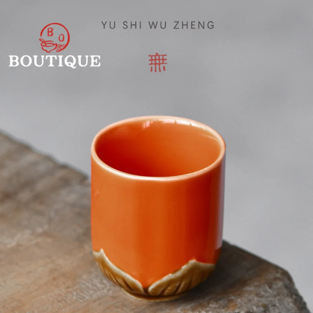 60ml Creative Persimmon Lotus Throne Teacup Sample Tea Cup Personal Master Cups Japanese Sake Cup Tableware Supplies Craft