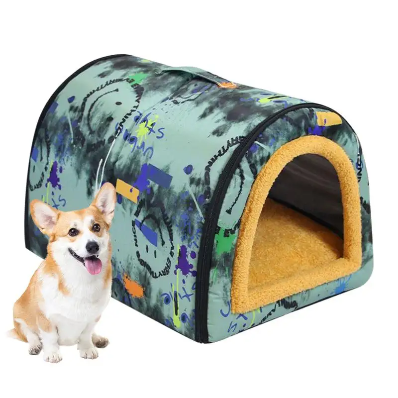 

Waterproof Dog House Outdoor Dogs Bed Puppy Sleeping Mat Pad Insulated Weatherproof Pet Kennel Bed With Handle Nest Pet Supplies