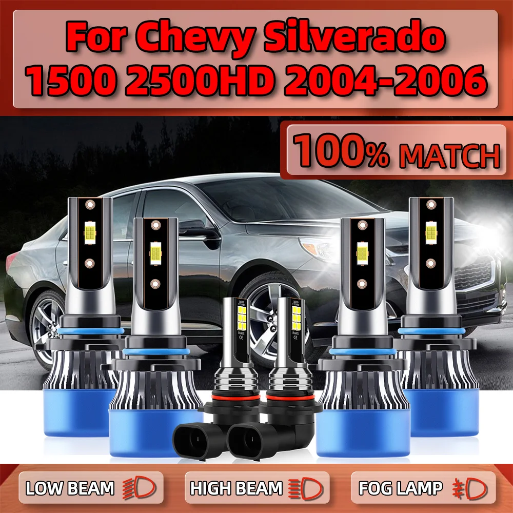 

Turbo LED Lights 60000LM Auto Head Lamp 360W Car LED Headlight Bulbs 6000K 12V For Chevy Silverado 1500 2500 HD 2004 2005 2006