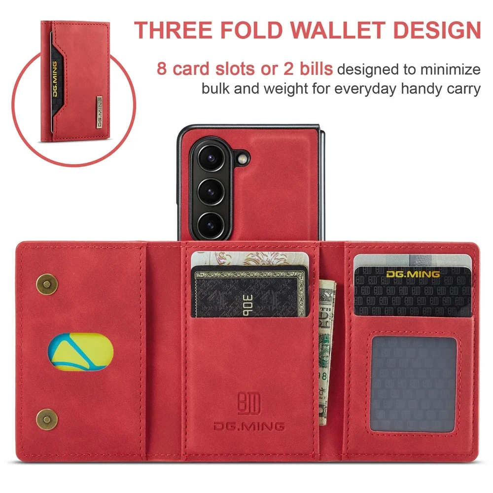 2-in-1 Leather Wallet Case with Magnetic Card Holder and Kickstand