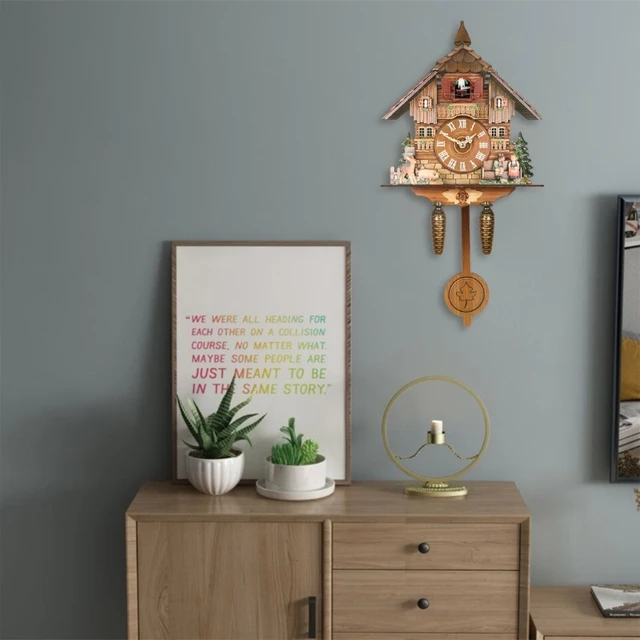 Orologio A Cucù Moderno Da Parete - Legno, Quarzo, Batteria AA (Non Inclusa) - Foto 9