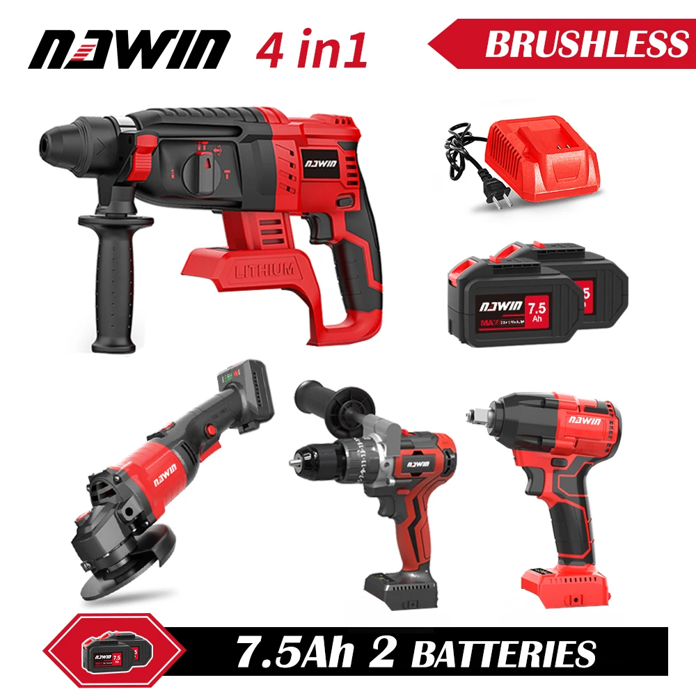 NAWIN Ultra-low-cheap Super Electric Tool Bag 3/4 Pieces Electric Drill/Wrench/Harmer/Angle Grinder factory price super electric tool bag 3 4 pieces electric drill wrench hammer drill angle grinder