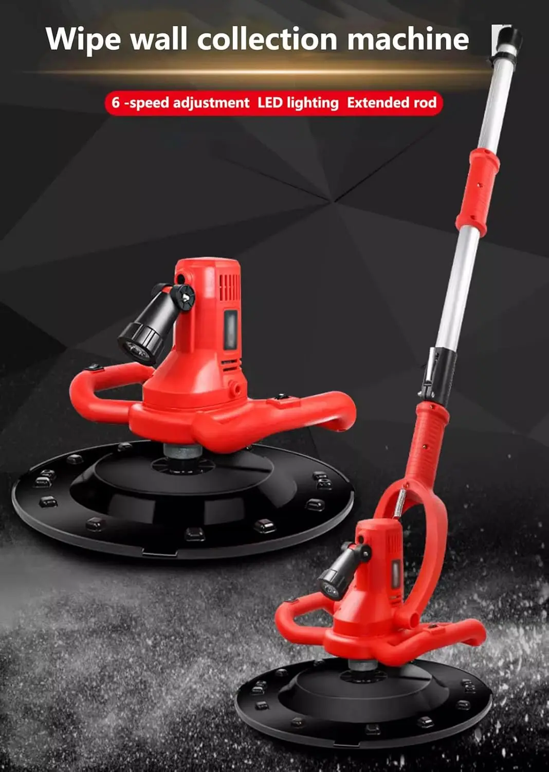 Trowel,with Extension Rod,Concrete Mixer,1680W Electric Plaster Mortar Cement Putty Trowel, Wall Smoothing Polishing Machine
