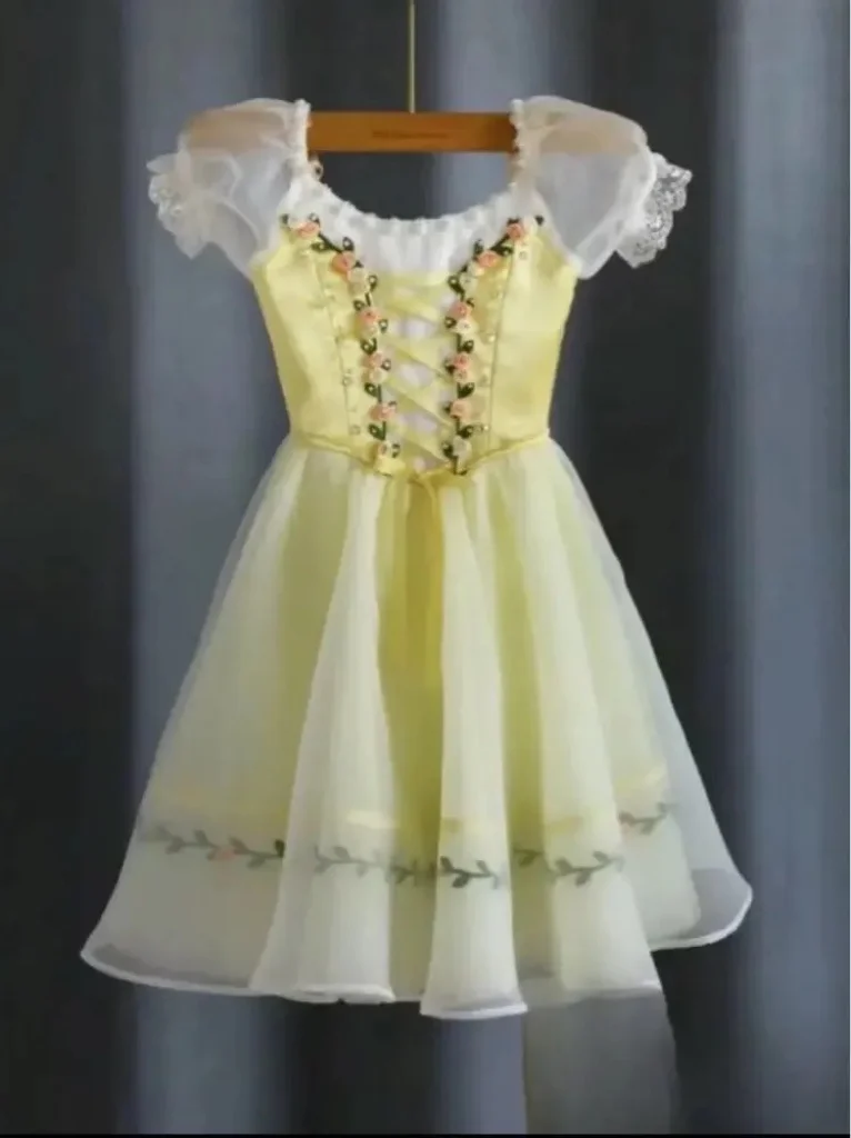 

Профессиональное балетное платье по индивидуальному заказу, гусиное желтое балетное платье Gepelia для выступлений, балетная юбка-гайкер, белое платье