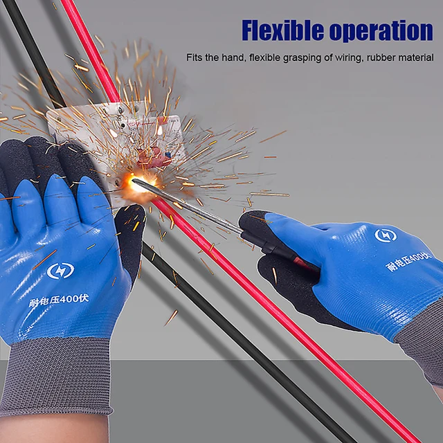 Anti-electricity Security Protection Gloves Rubber Electrician Work Non-slip Protection Insulated Gloves 1