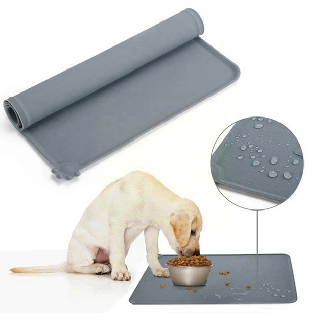 Dog Cat Food Mat Dog Feeding Mat for Food and Water Silicone Pet Food Mat  Dog Water Bowl Mat Dog Food Dish Mats for Floors Waterproof Nonslip Dog