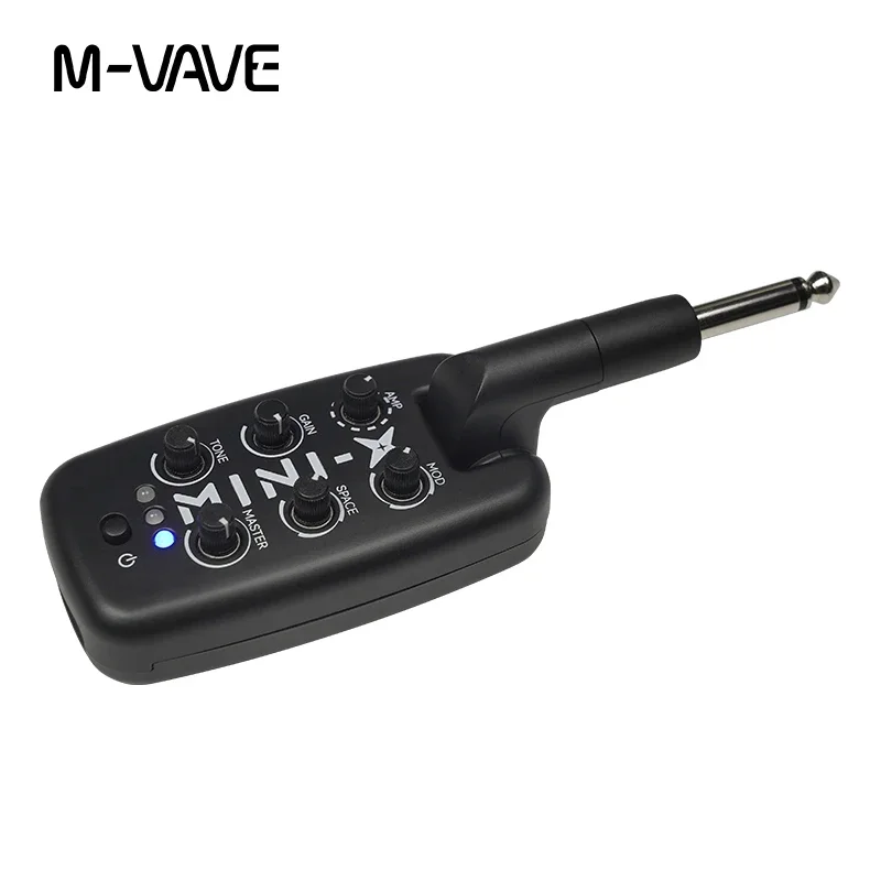 M-VAVE MINI-X Headphone Amplifier Guitar Bass Effects Portable Rechargeable Amp Built-in 9 Different Amplifier Tones Guitar Part