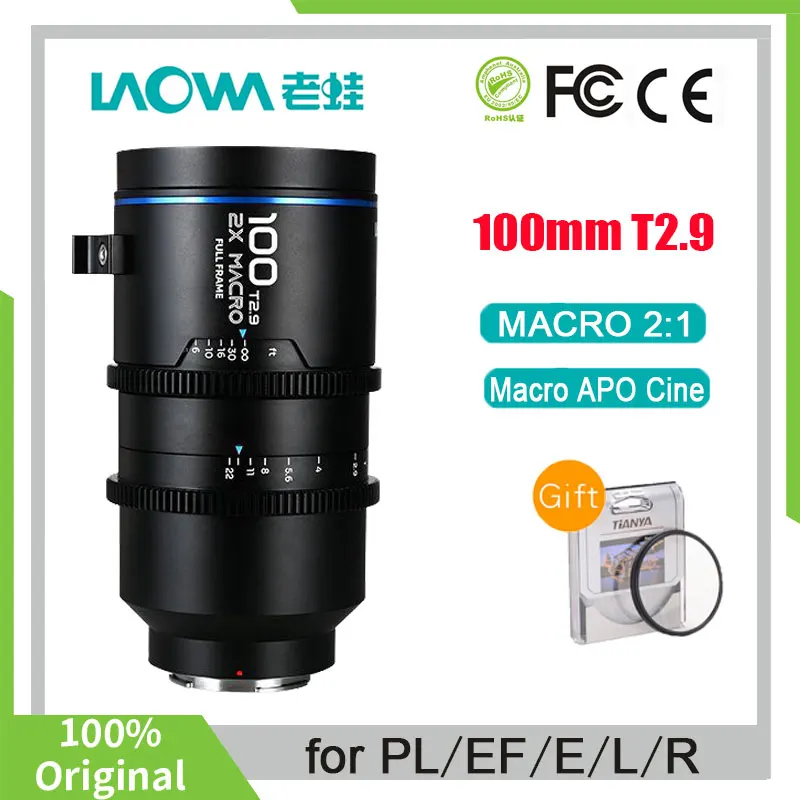 Venus Optics Laowa 100Mm T2.9 Macro 2X2:1 Apo Cine Macro Zoom Obiettivo Per Fotocamera Full Frame Per Pl Canon Ef/R Sony E/Malayan L Mount