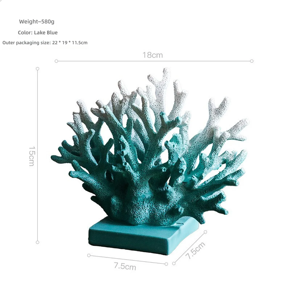Nautical Decor Accent: Artificial Coral Resin Sculpture