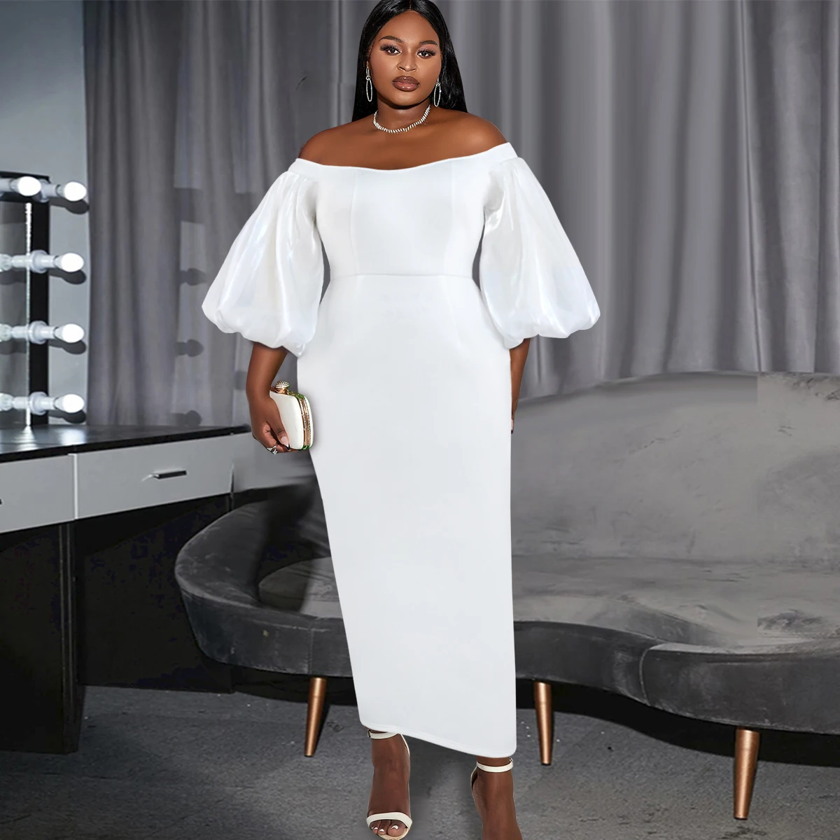 Woman Boohoo Plus White Dress Gold Maxi Dress Plus Size Occasion Wear Tops Plus  Size White