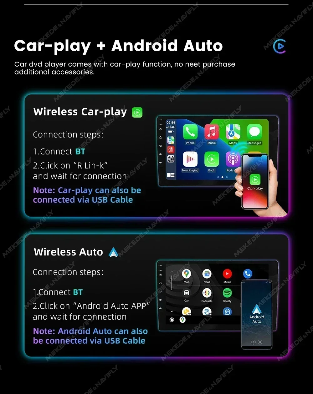 Android 14 Carplay android auto For Benz B200 A-Class W169 B-Class W245 2004-2011 car intelligent system Multimedia Player GPS