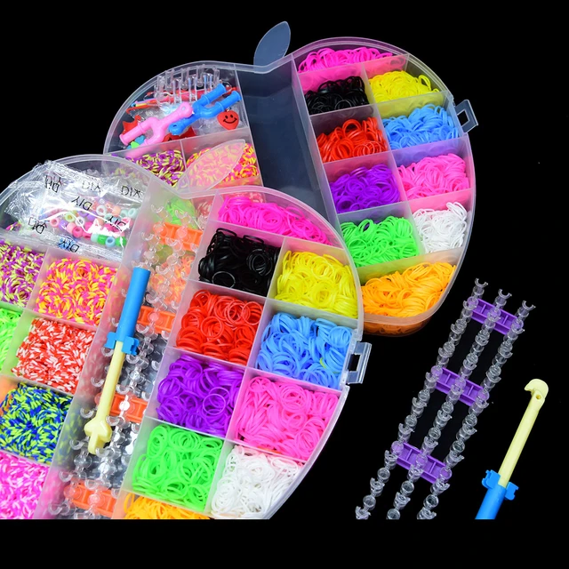 Rubber Band Bracelet Kit Rainbow Refill Loom Bracelets Making Set Hand  Knitter for Kids Weaving DIY Crafting Gift Suppllies Tool - AliExpress